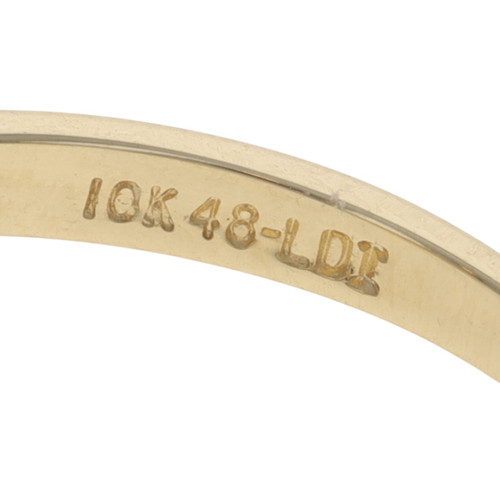 Yellow Gold Cultured Pearl Diamond Bypass Ring - 10k Bead